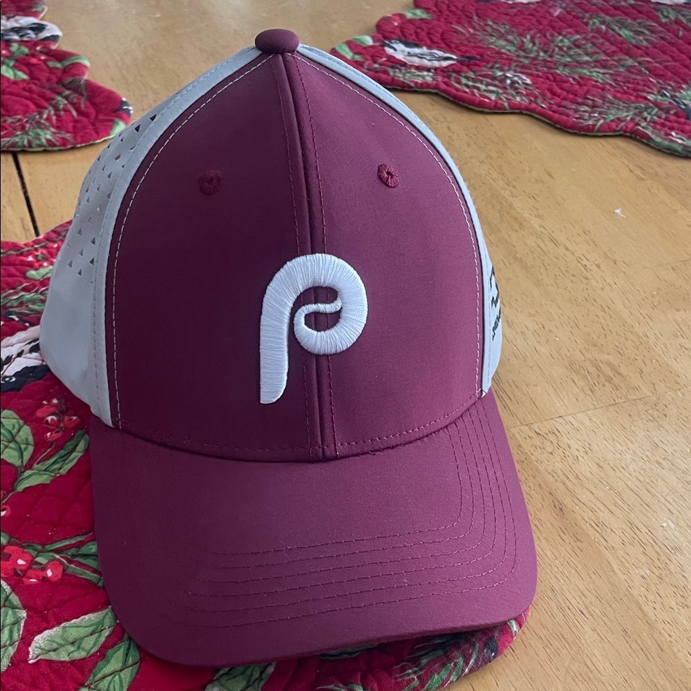 Maroon and Gray Baseball Cap